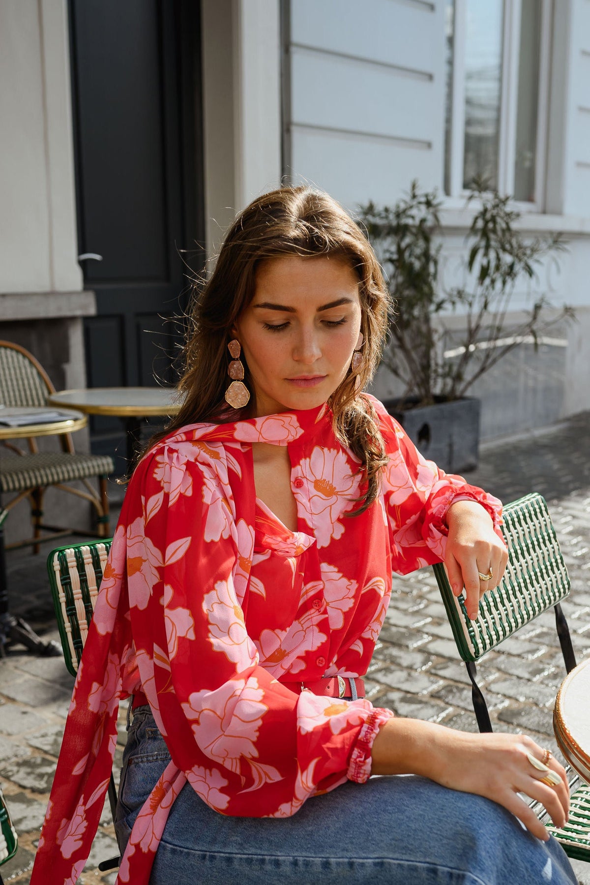 Gold and Pink Palo Earrings
