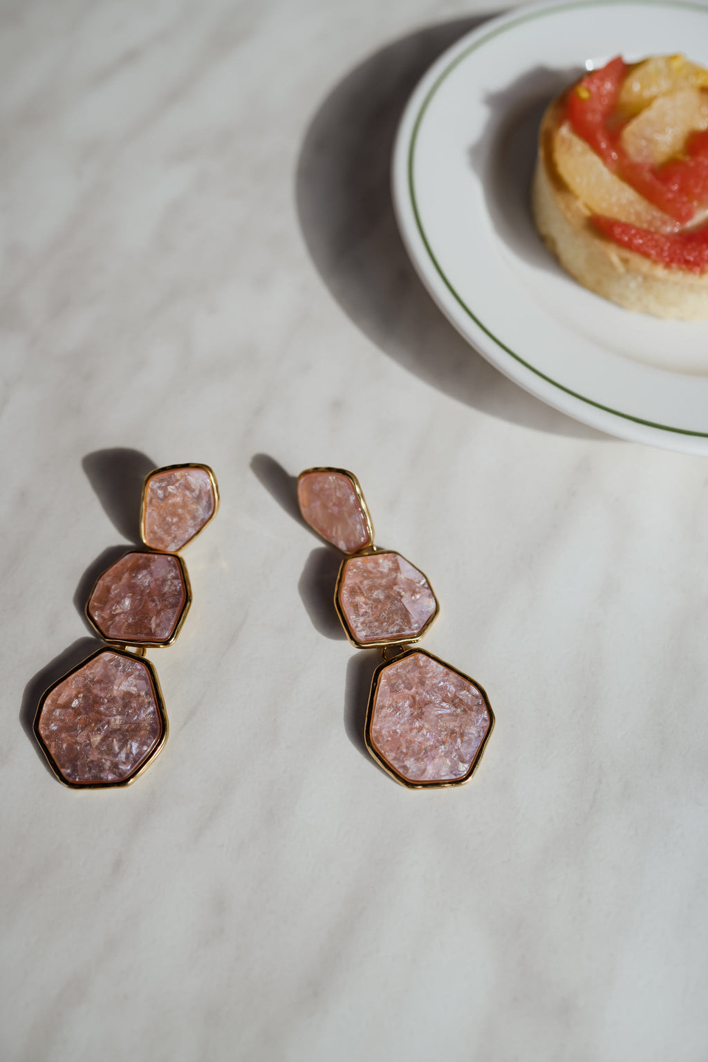 Gold and Pink Palo Earrings