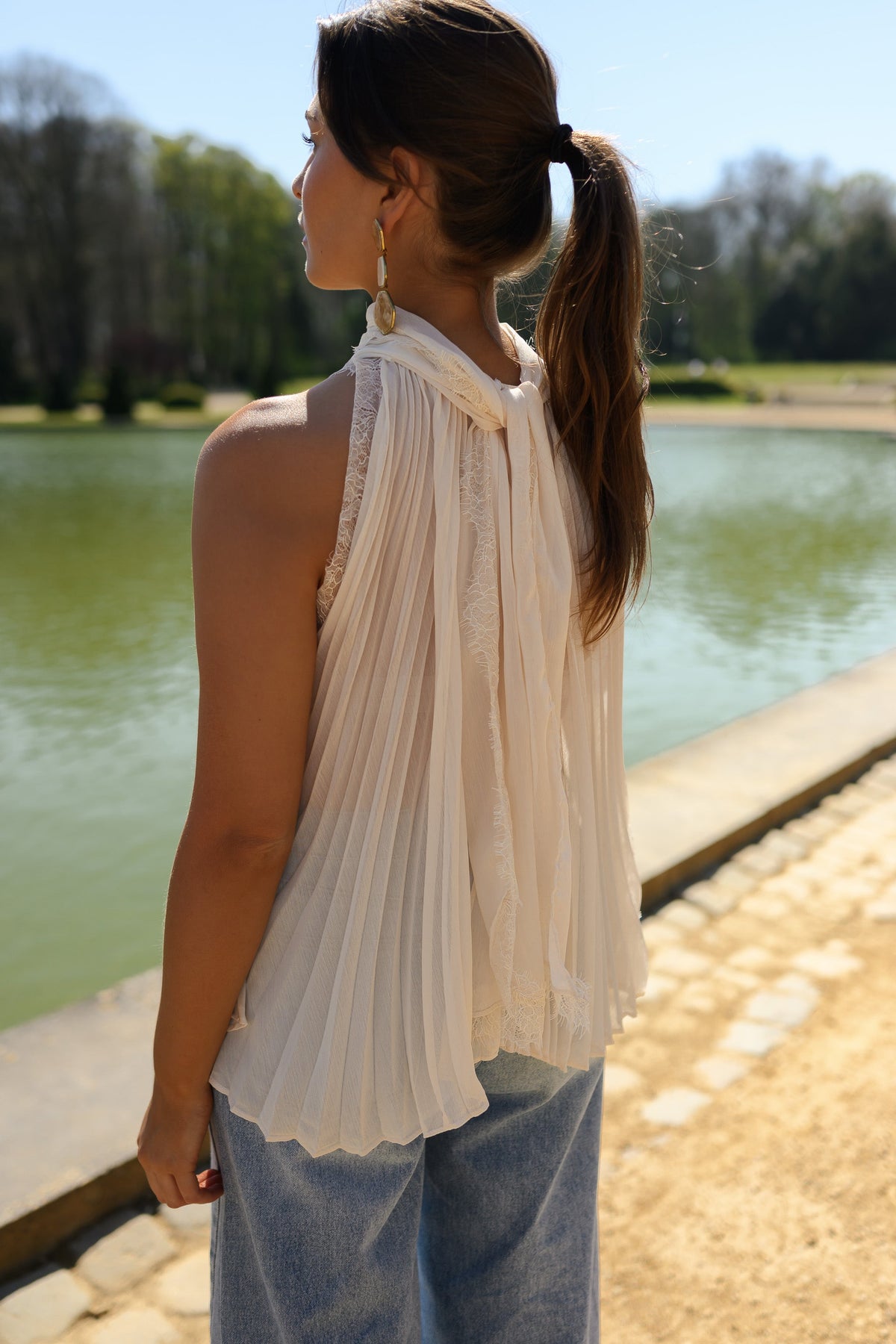 Beige Lace Nath Top