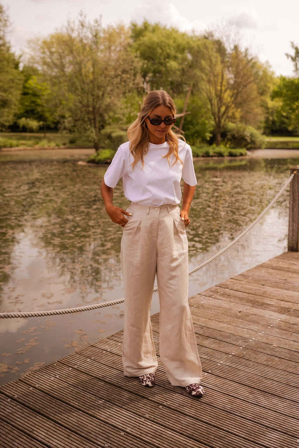Beige Linen Romuald Pants