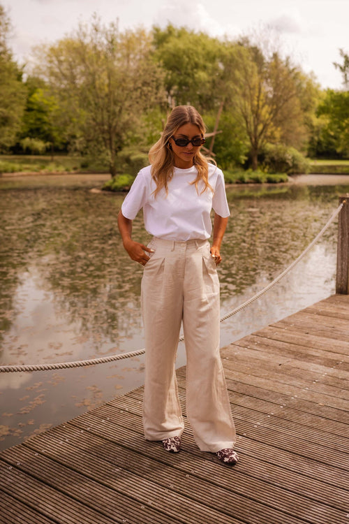 Beige Linen Romuald Pants
