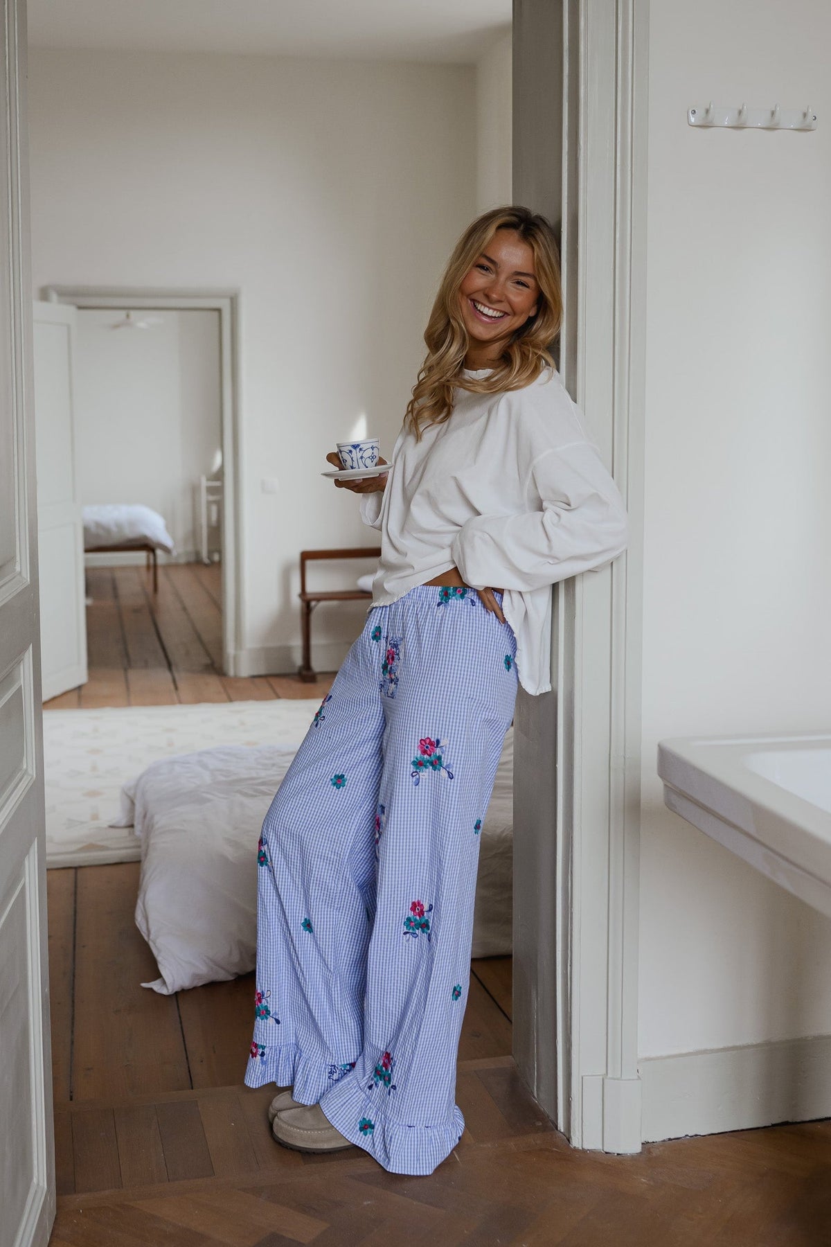 Blue Checkered Amarine Pants