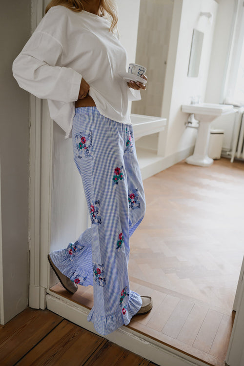 Blue Checkered Amarine Pants