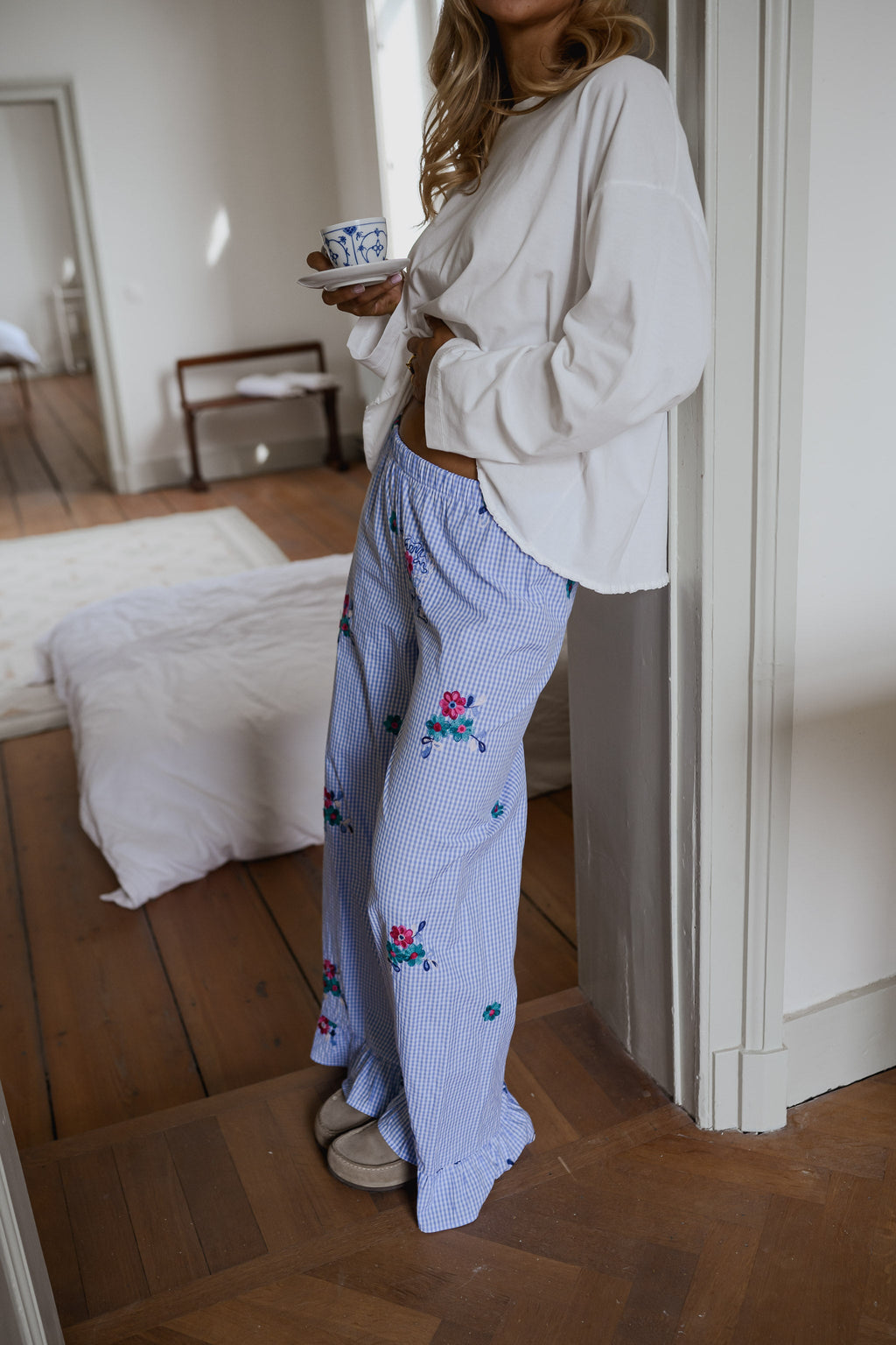 Blue Checkered Amarine Pants