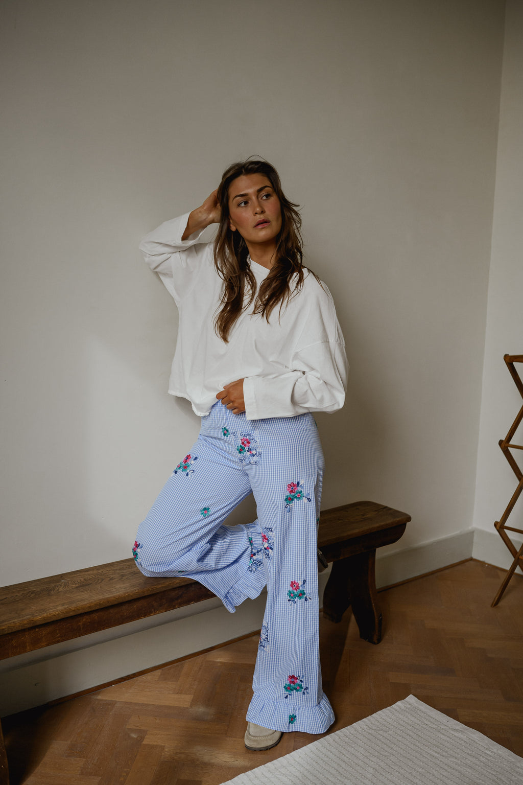 Blue Checkered Amarine Pants