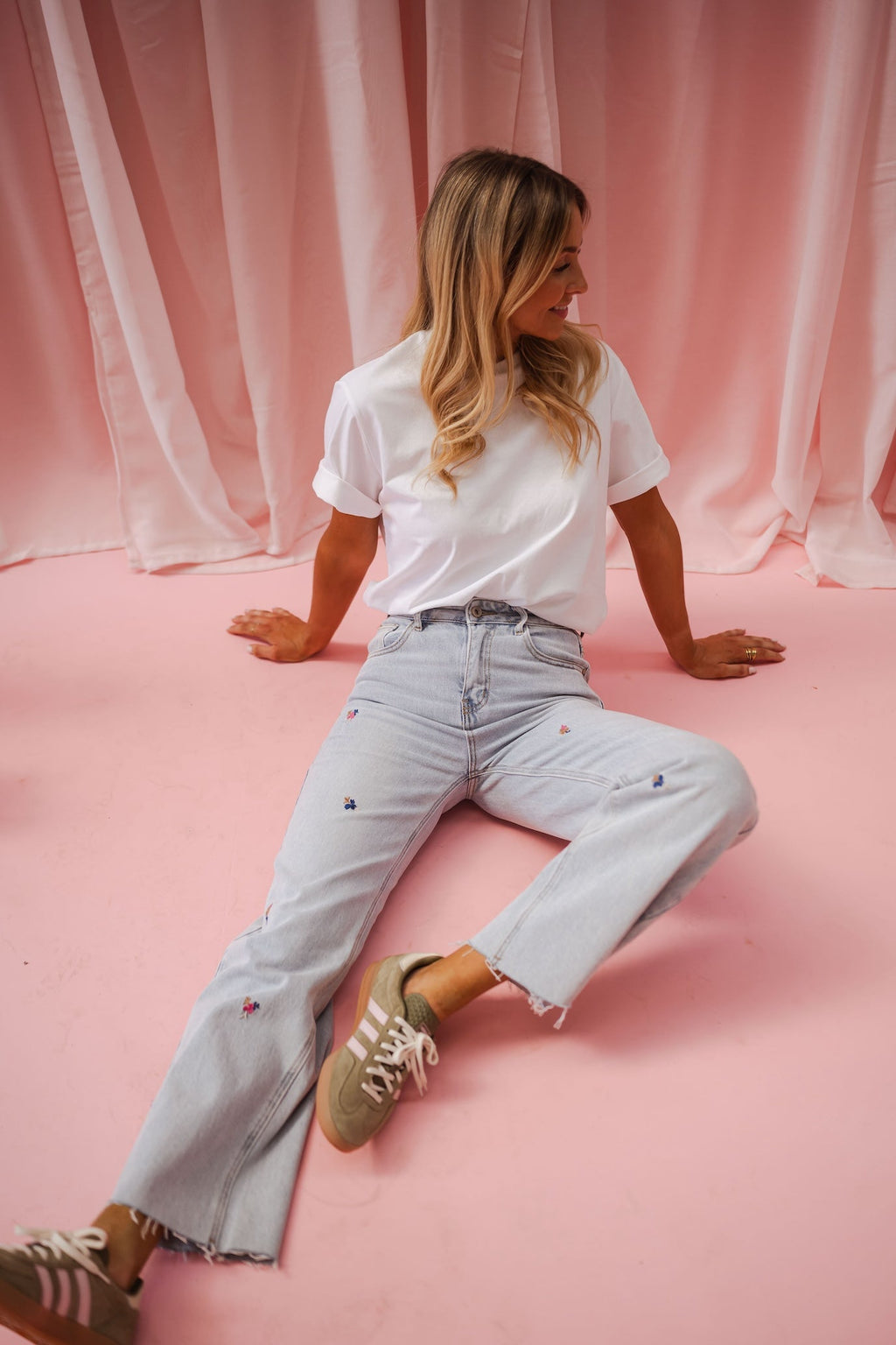 Blue Floral Anabella Jeans