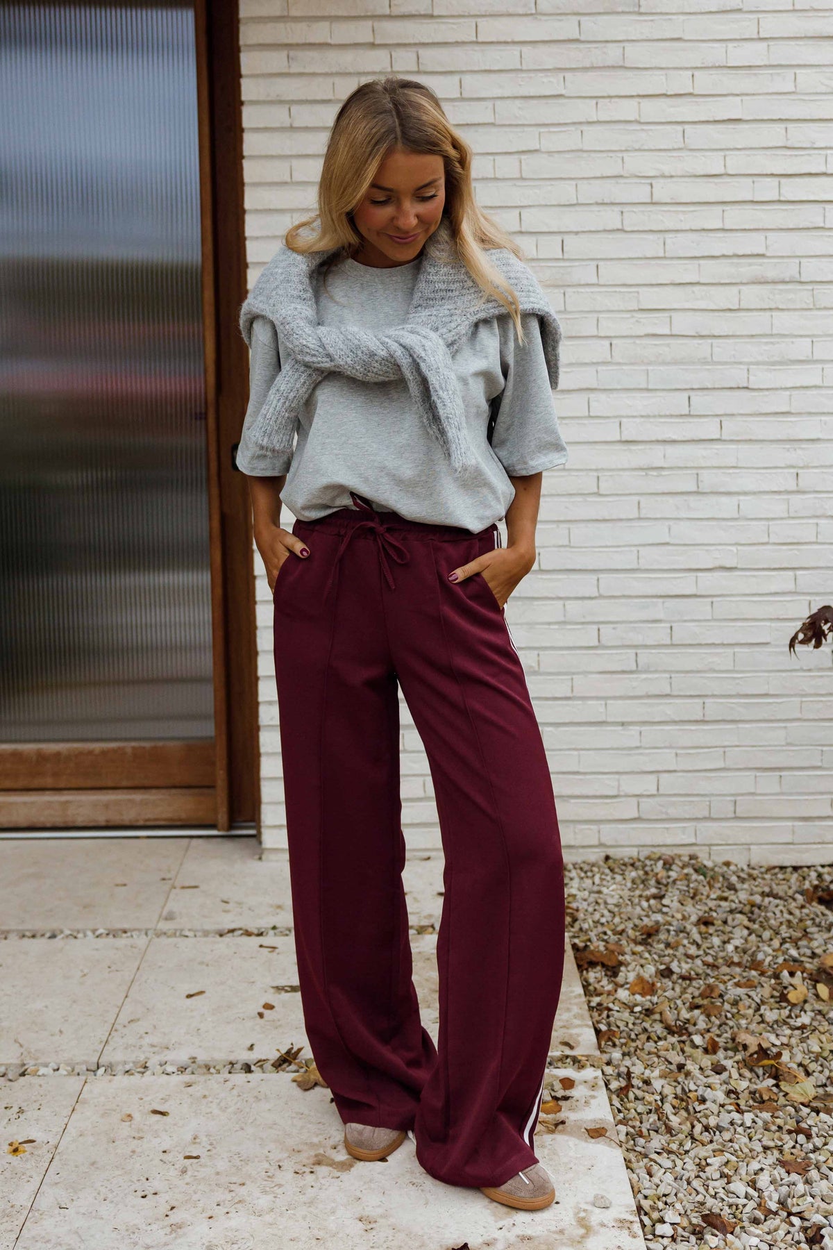Burgundy Waty Pants