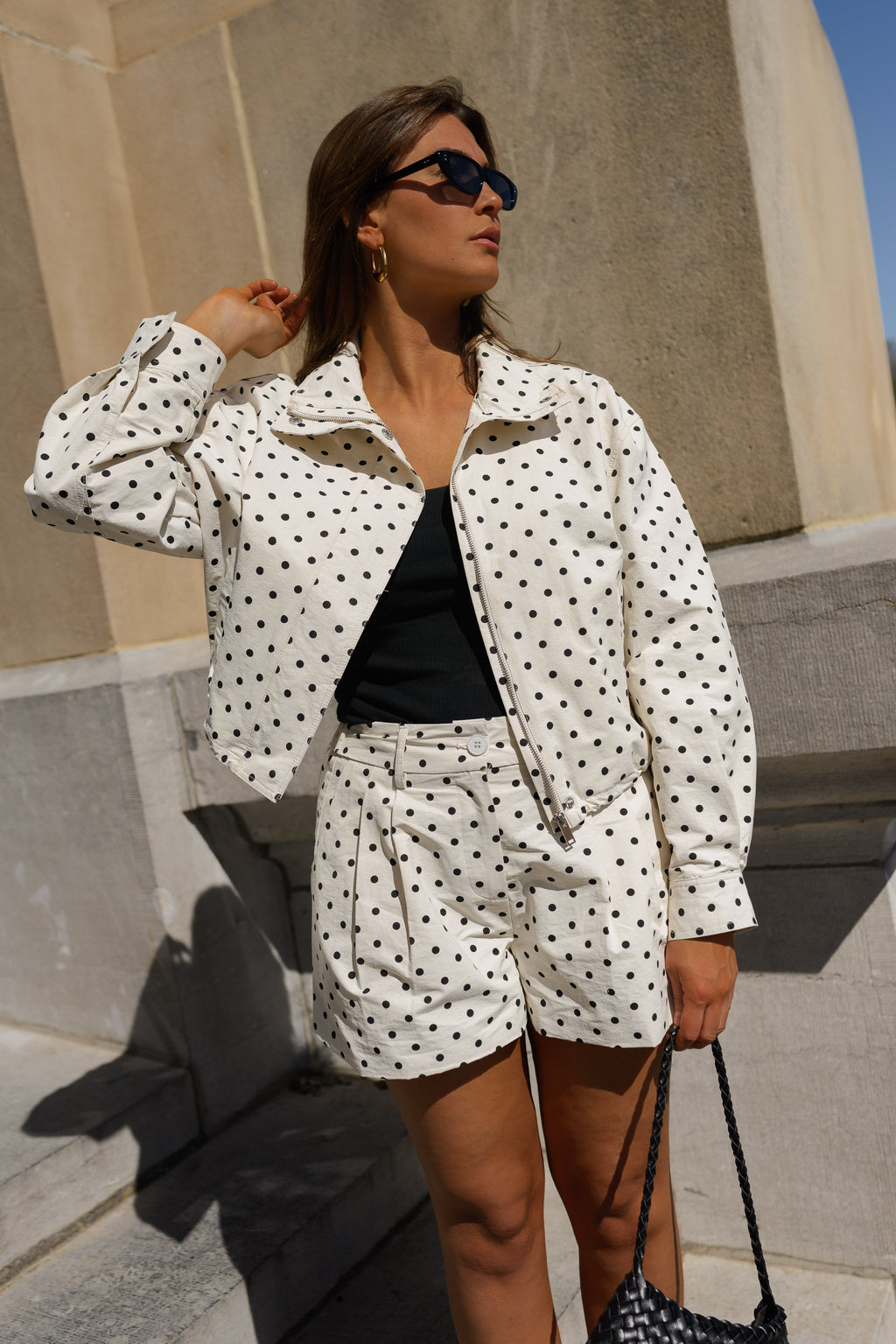 Ecru Polka Dot Bastia Shorts