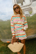Ecru Striped Jessi Shorts