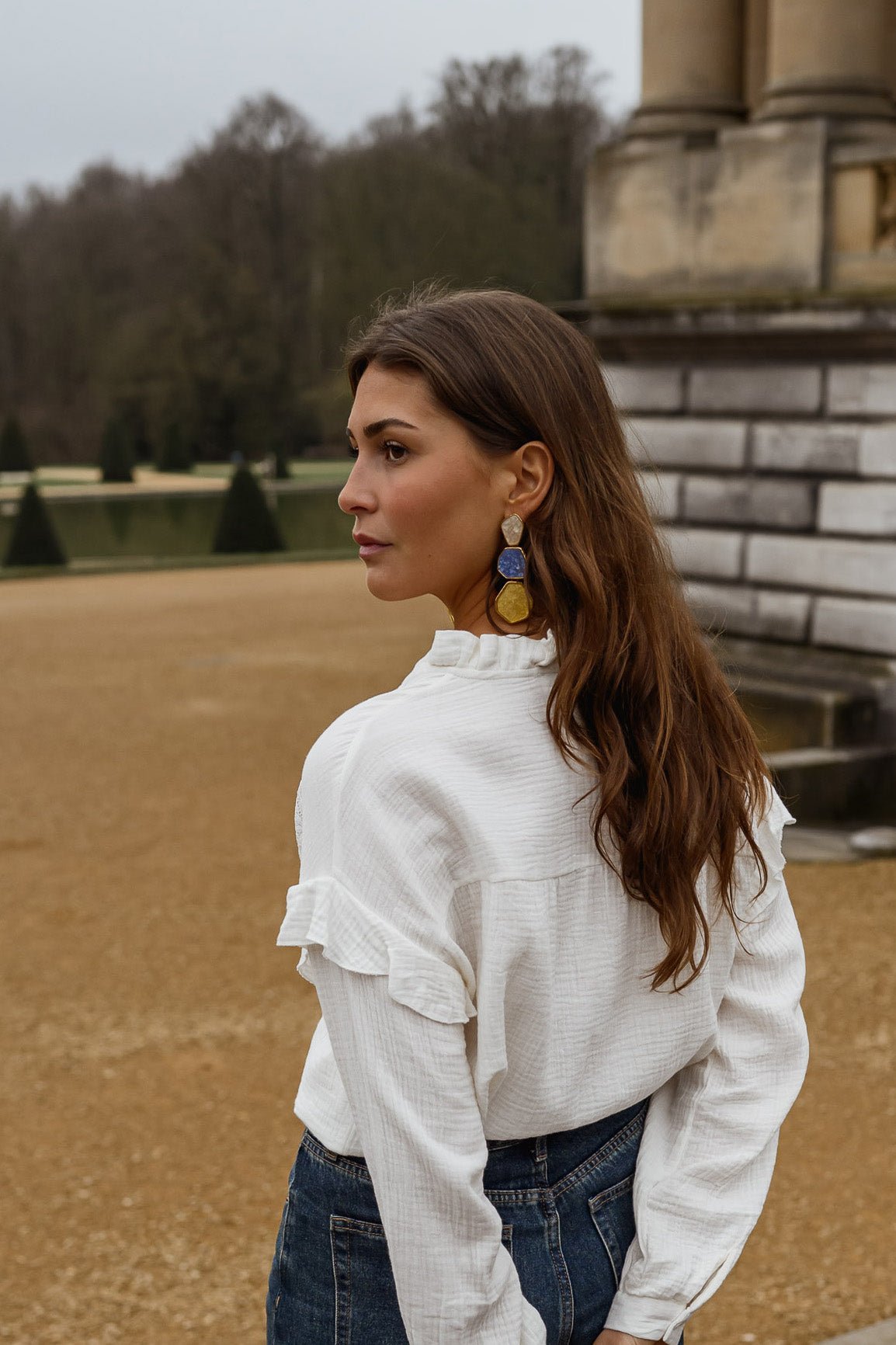 Gold and Blue Palo Earrings