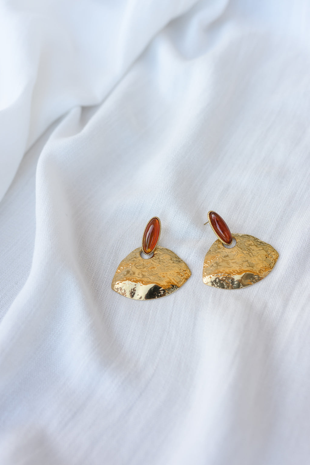 Golden And Brown Paly Earrings