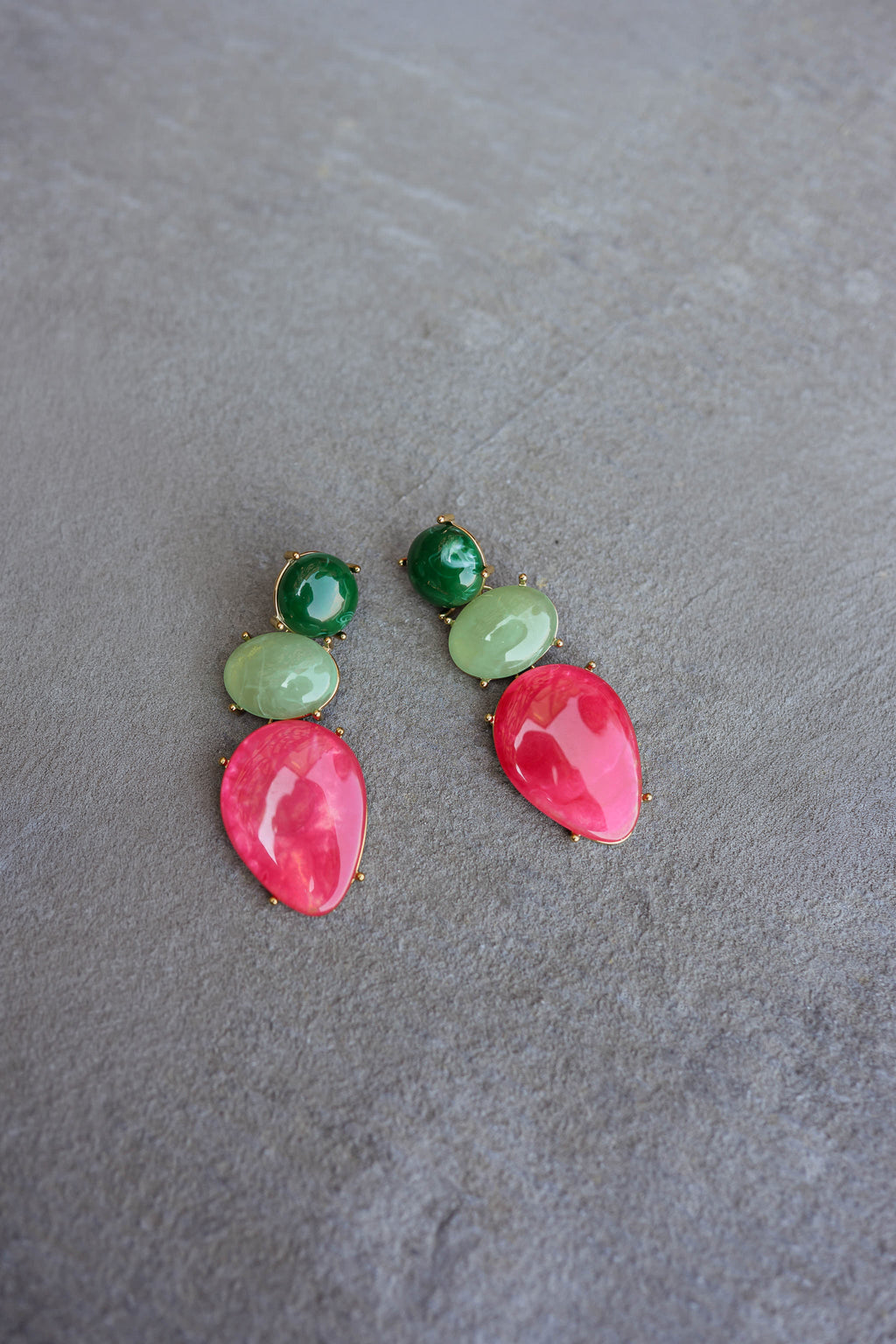 Green And Pink Colleen Earrings