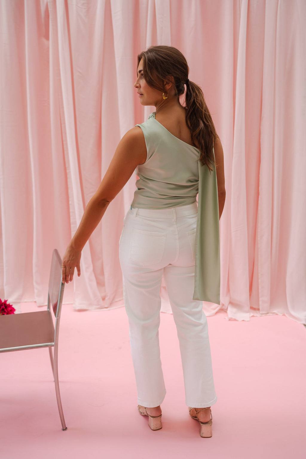 Mint Green Ilga Satin Top