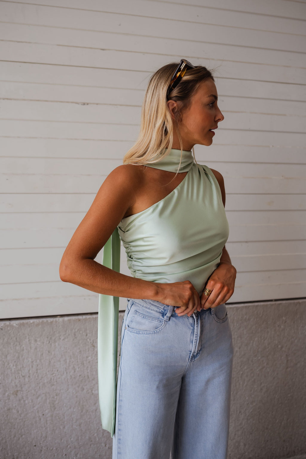 Mint Green Ilga Satin Top