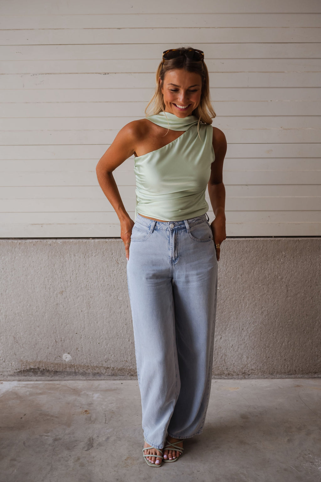 Mint Green Ilga Satin Top