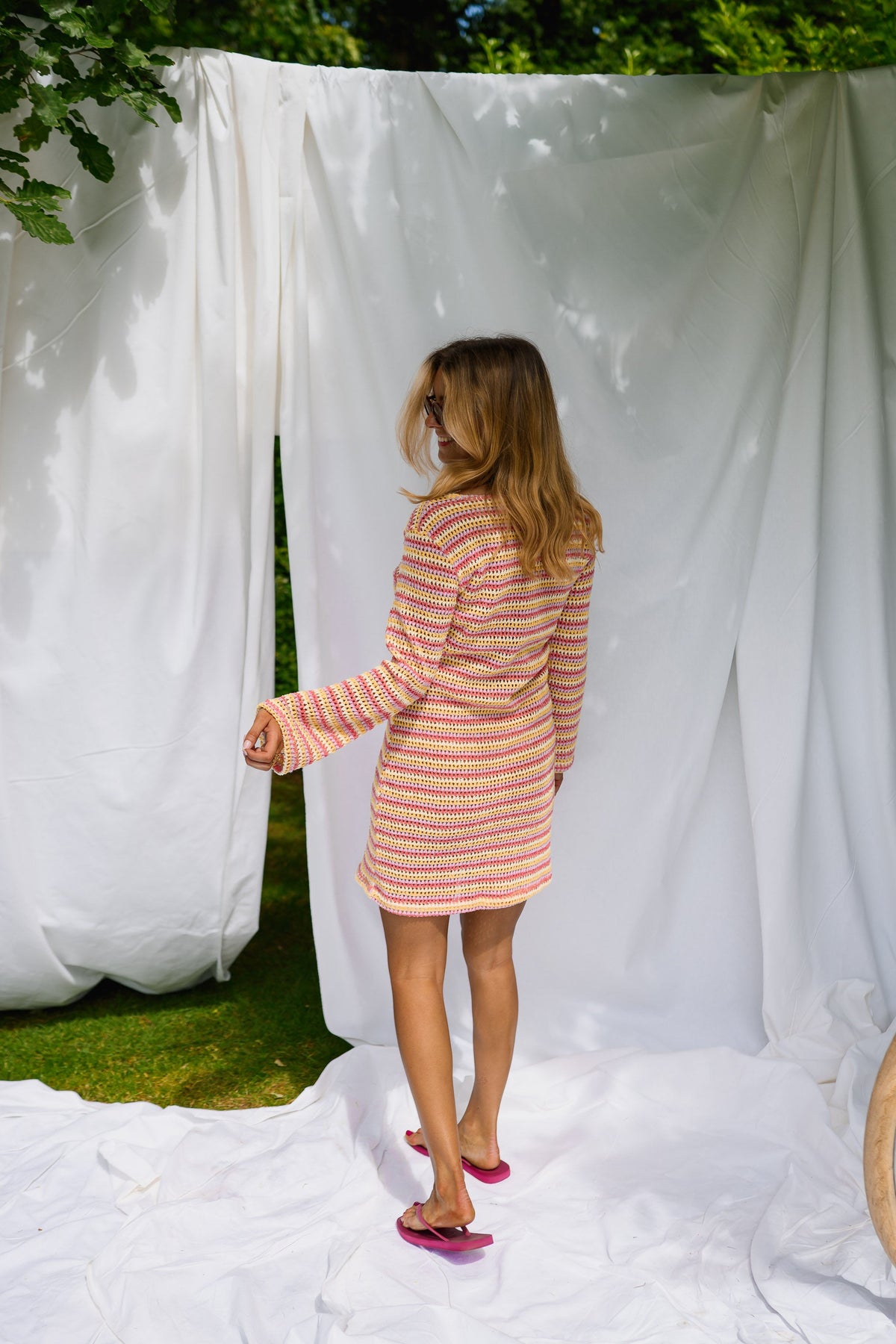 Orange Crochet Ariana Dress