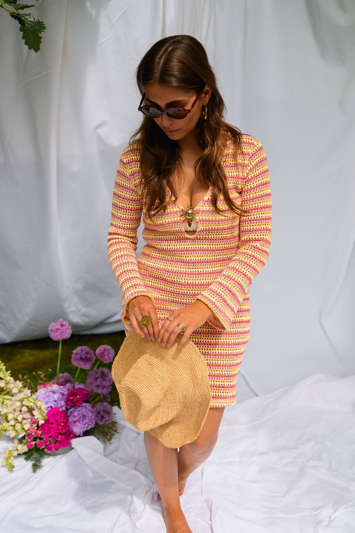 Orange Crochet Ariana Dress