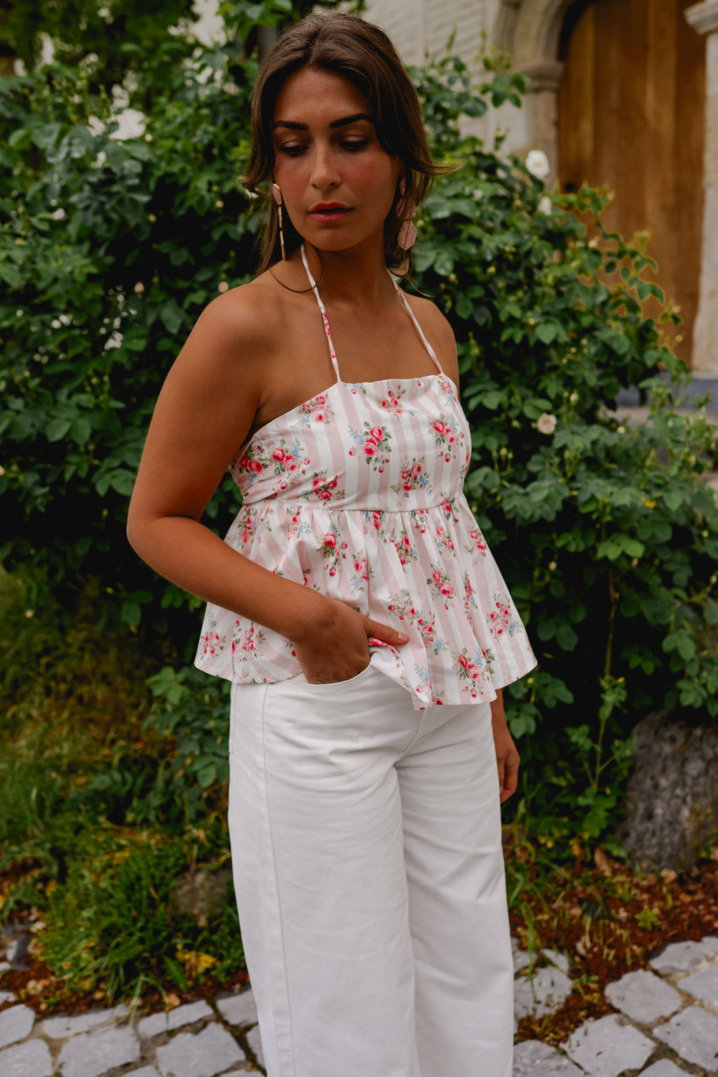 Pink Floral Nonoh Top