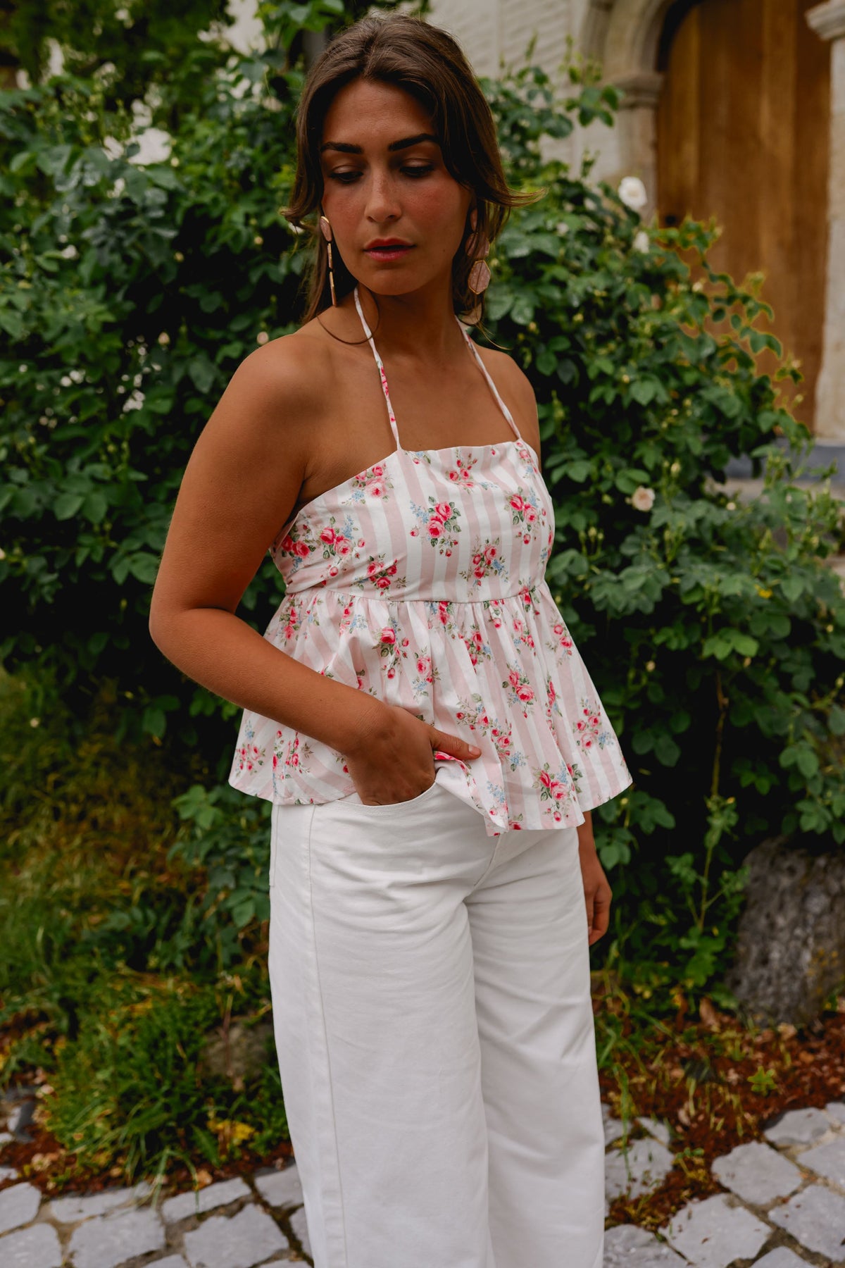 Pink Floral Nonoh Top