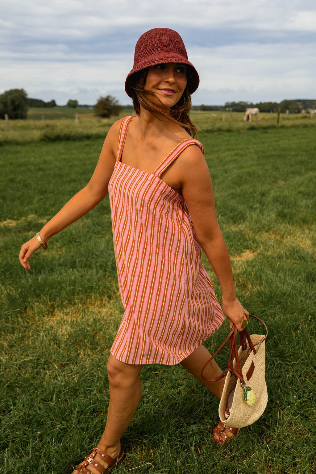 Pink Striped Veronica Dress