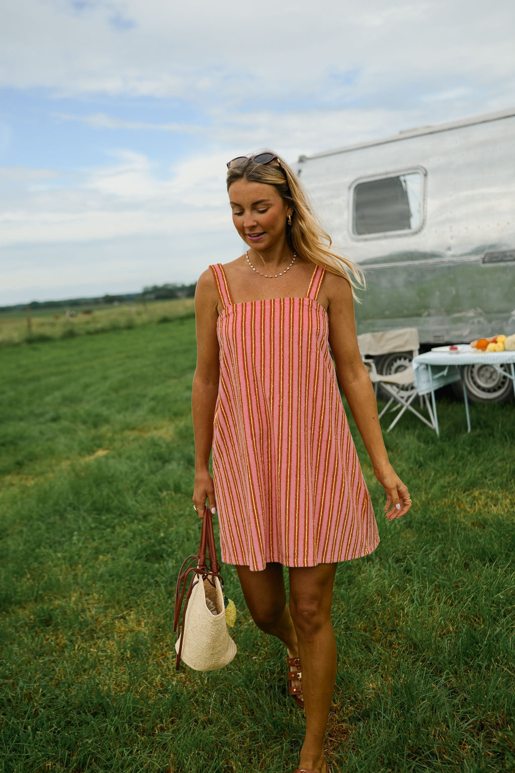 Pink Striped Veronica Dress