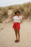 Red Cotton Issa Shorts