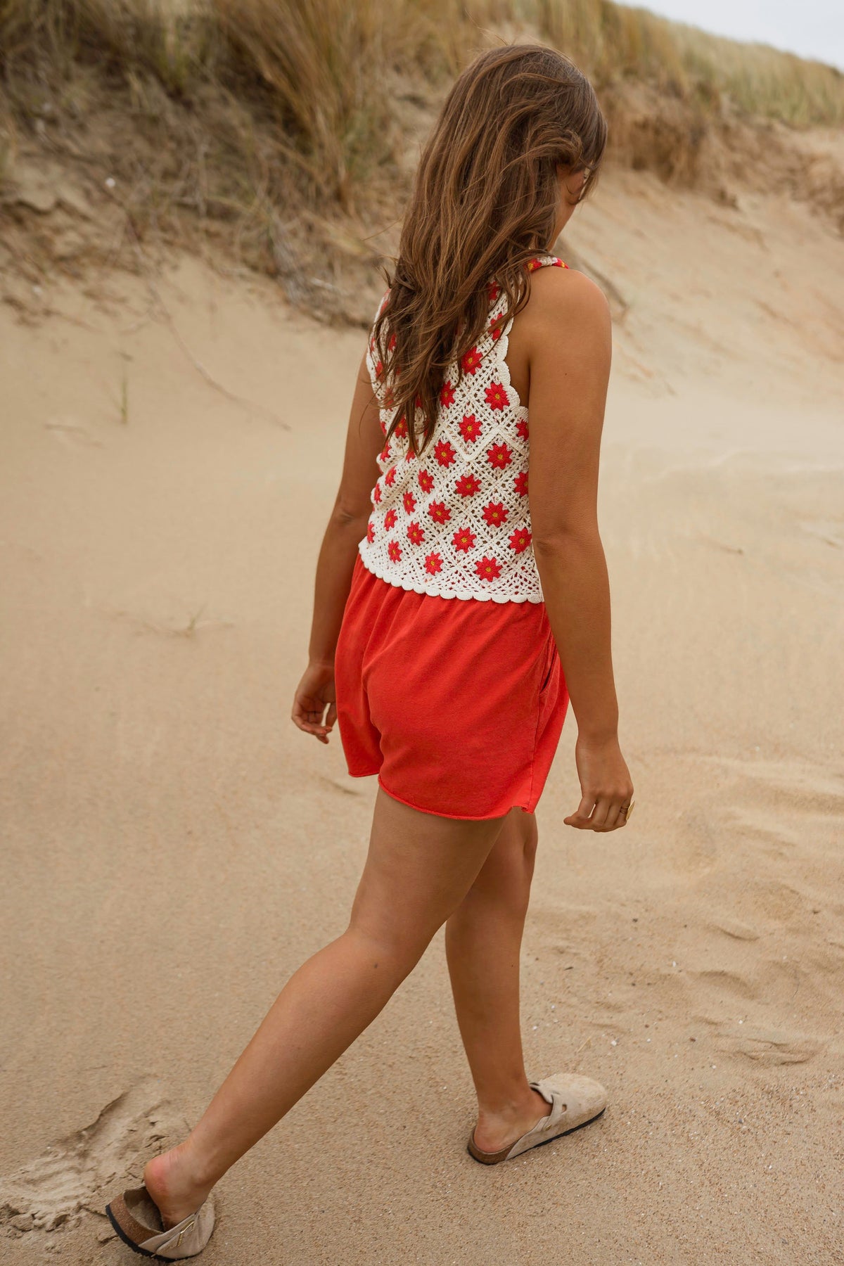 Red Cotton Issa Shorts