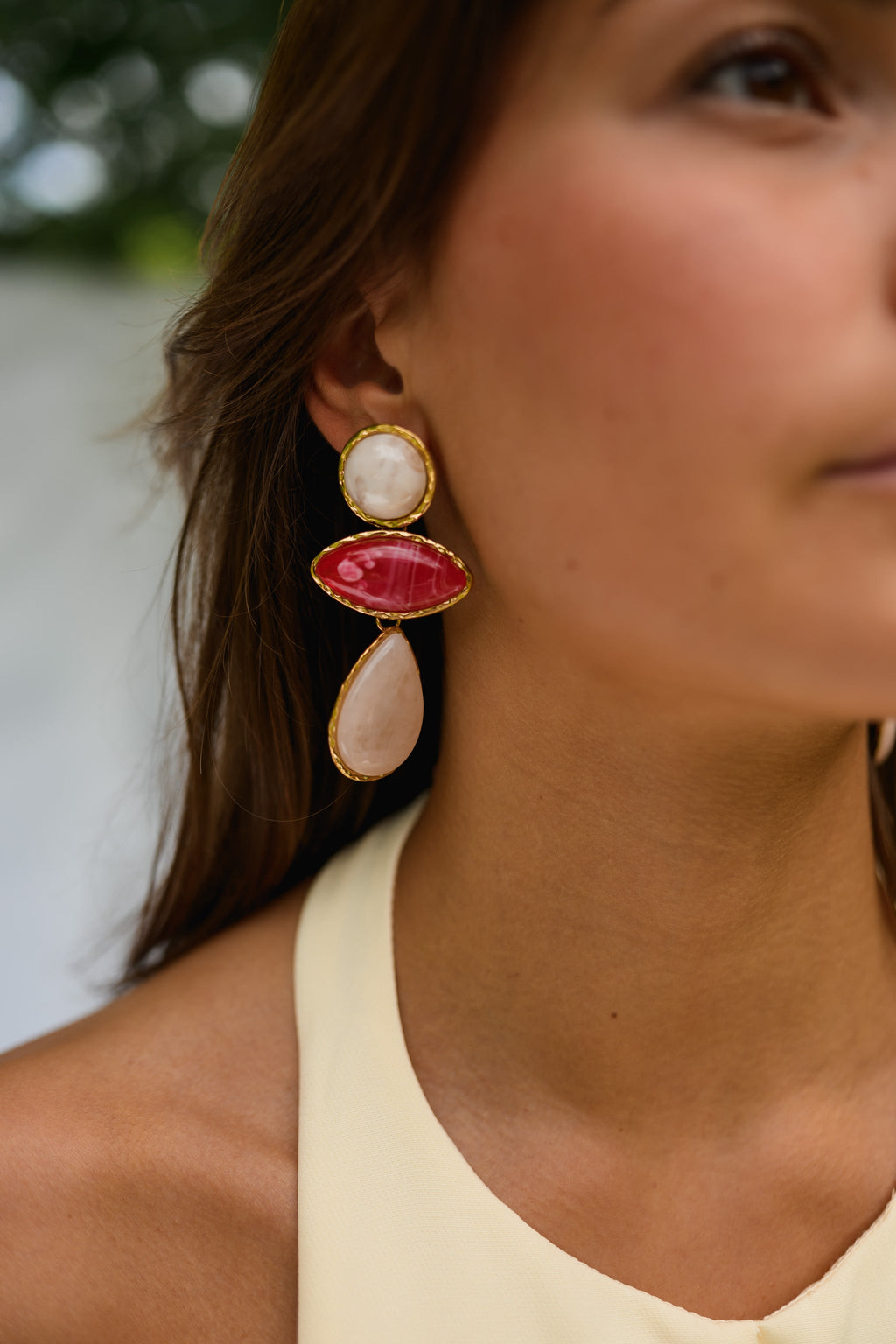 Red and Pink Ariana Earrings