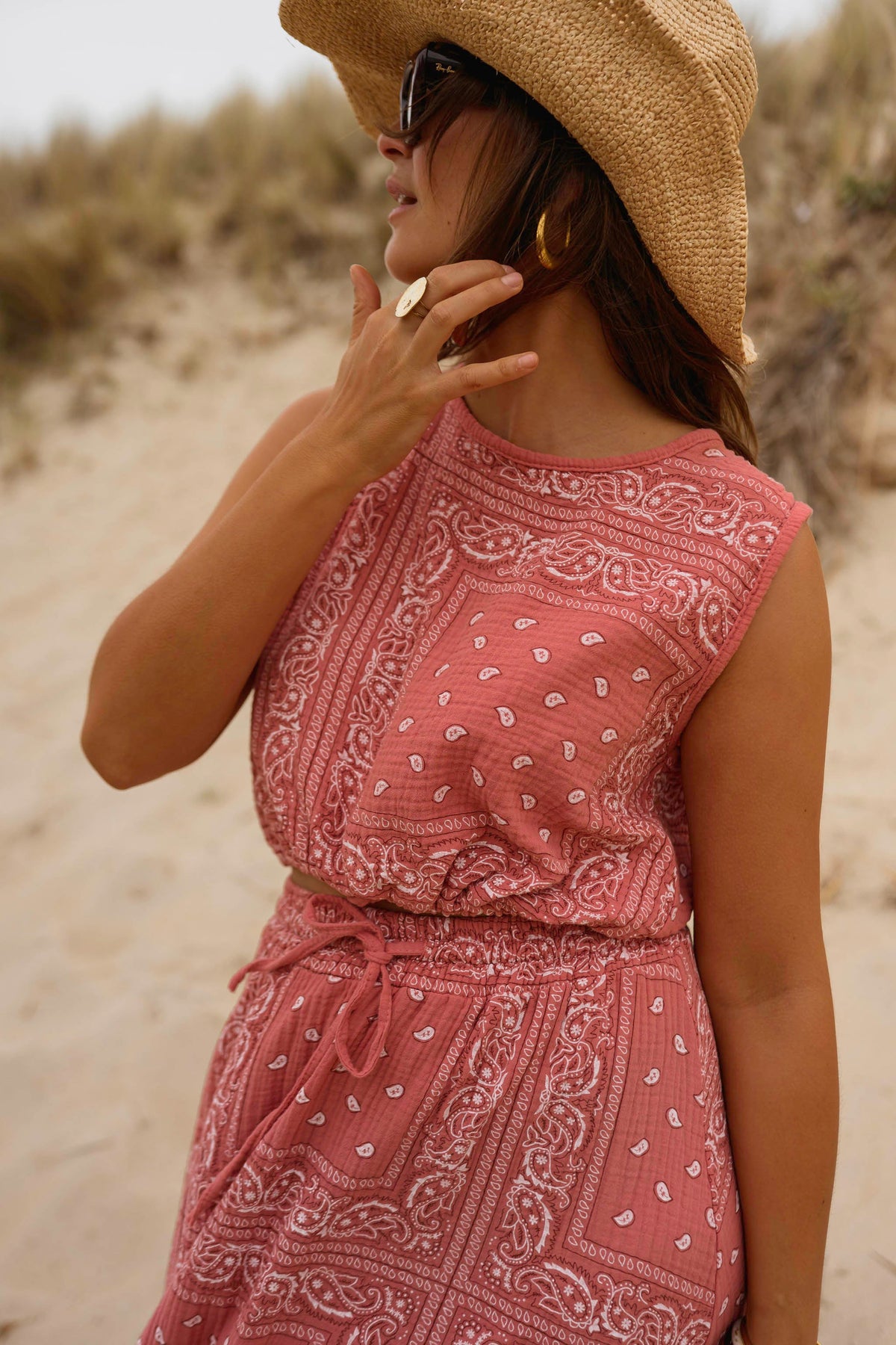 Terracotta Patterned Amira Top