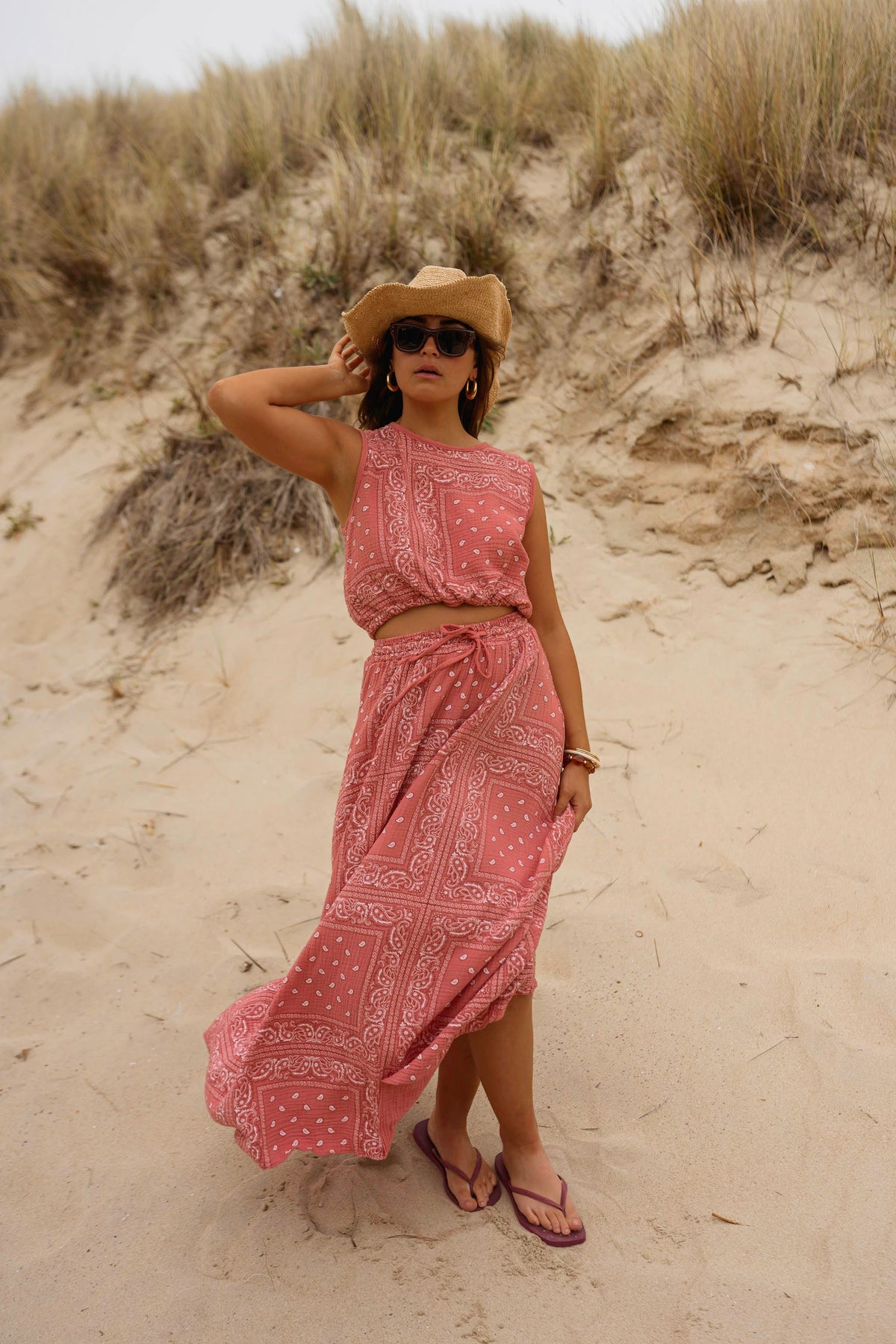 Terracotta Patterned Amira Top