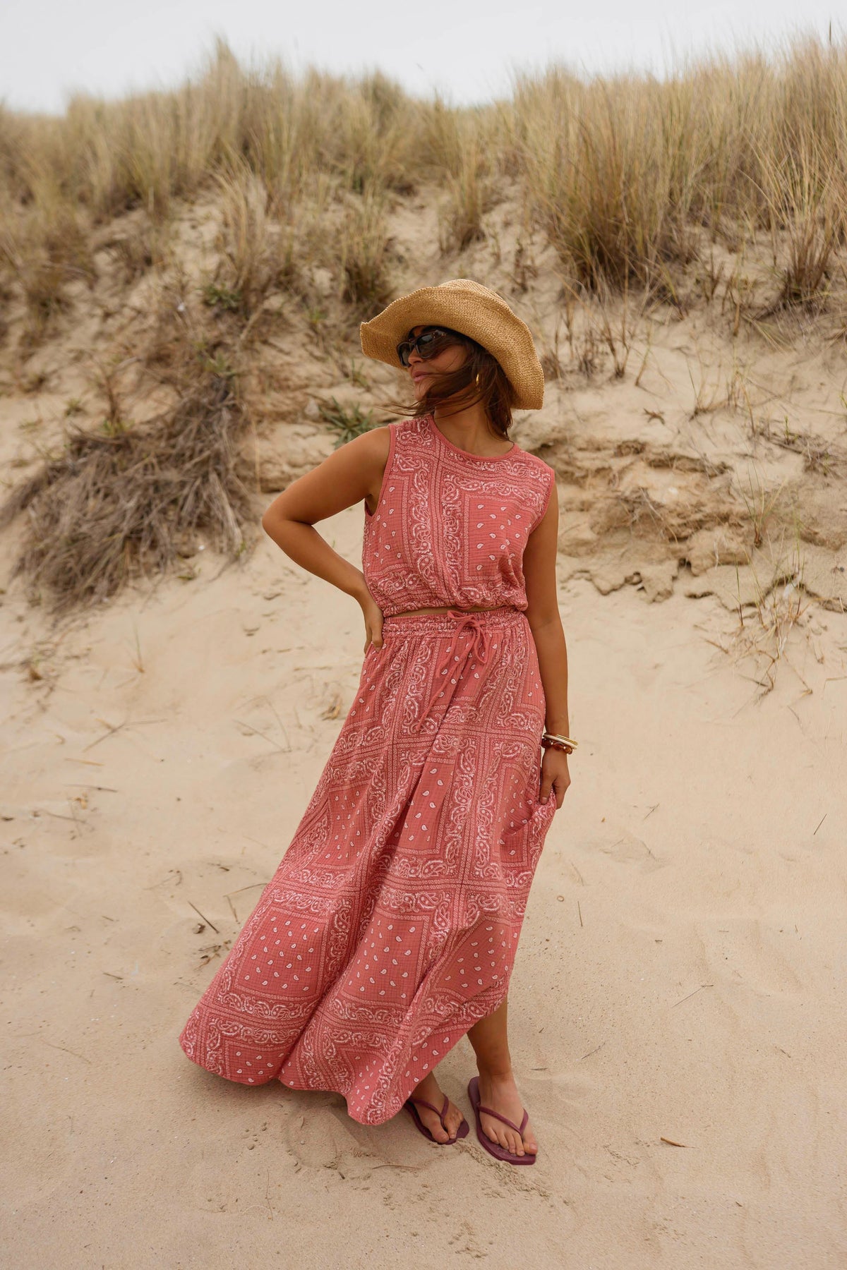 Terracotta Patterned Amira Top