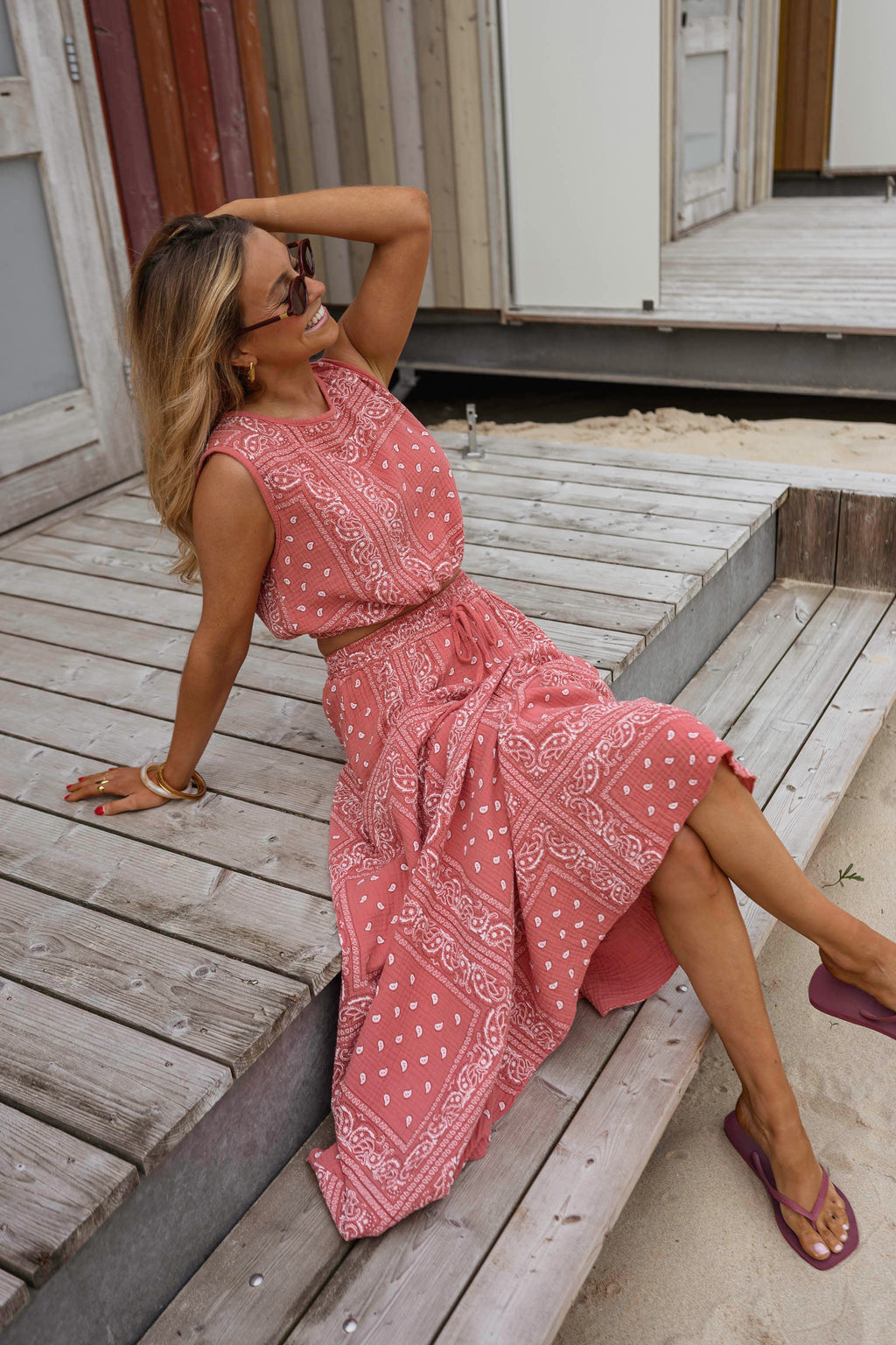 Terracotta Patterned Amira Top