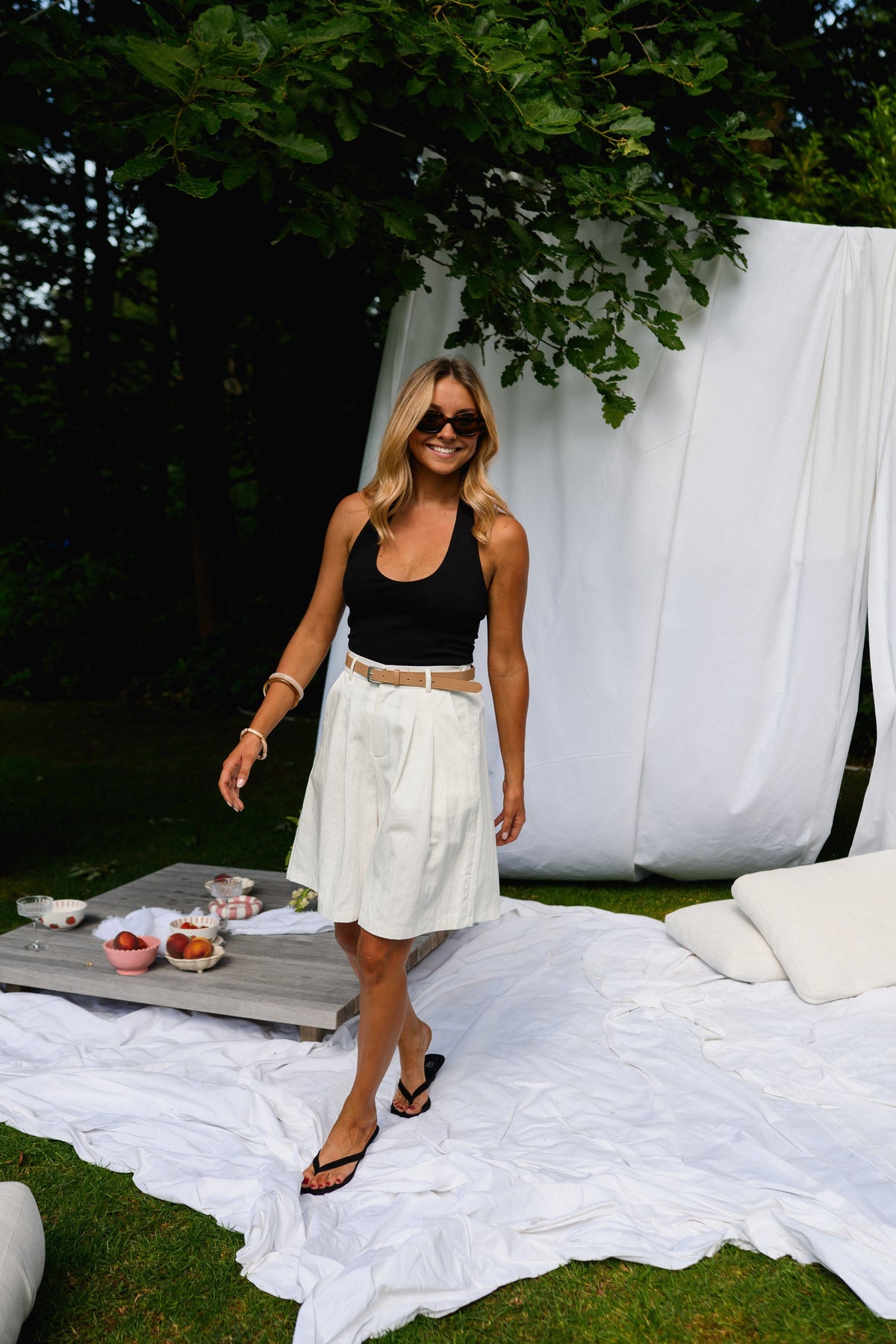 White Eleanor Bermuda Shorts