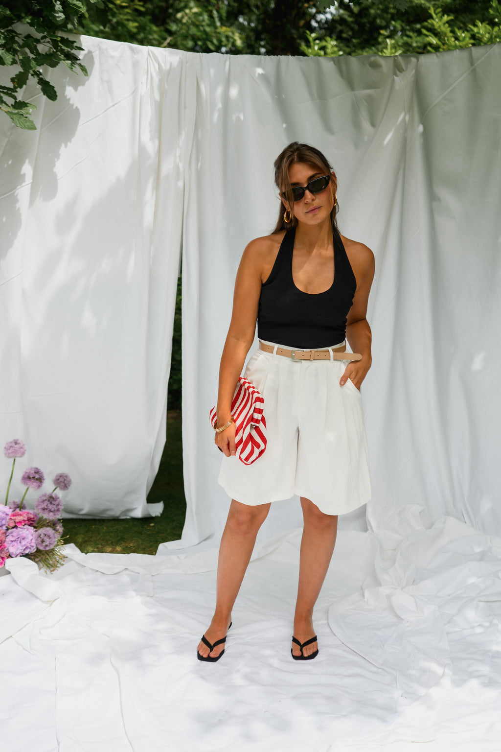 White Eleanor Bermuda Shorts