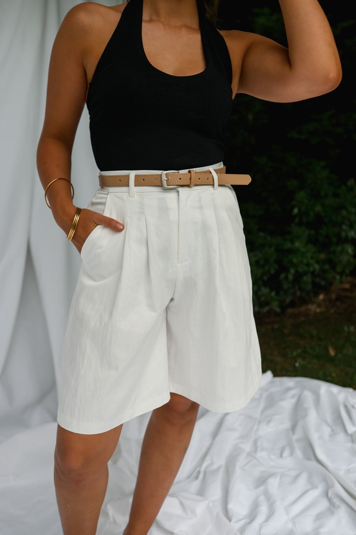 White Eleanor Bermuda Shorts
