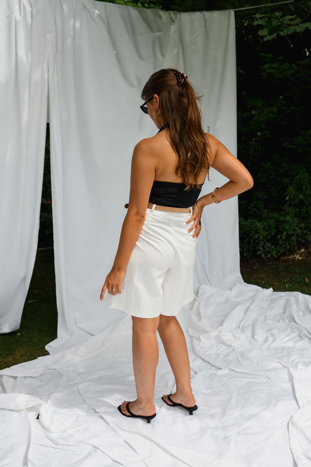 White Eleanor Bermuda Shorts