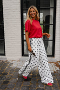 White Polka Dot Loosa Jogggers