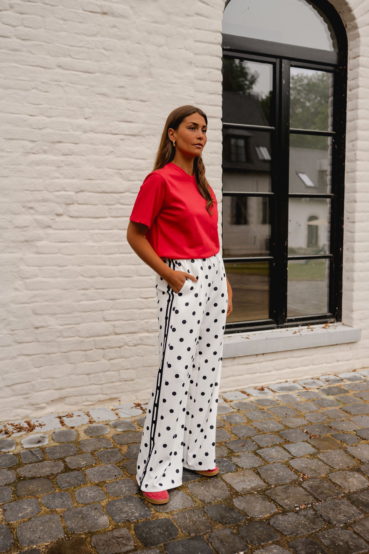 White Polka Dot Loosa Jogggers