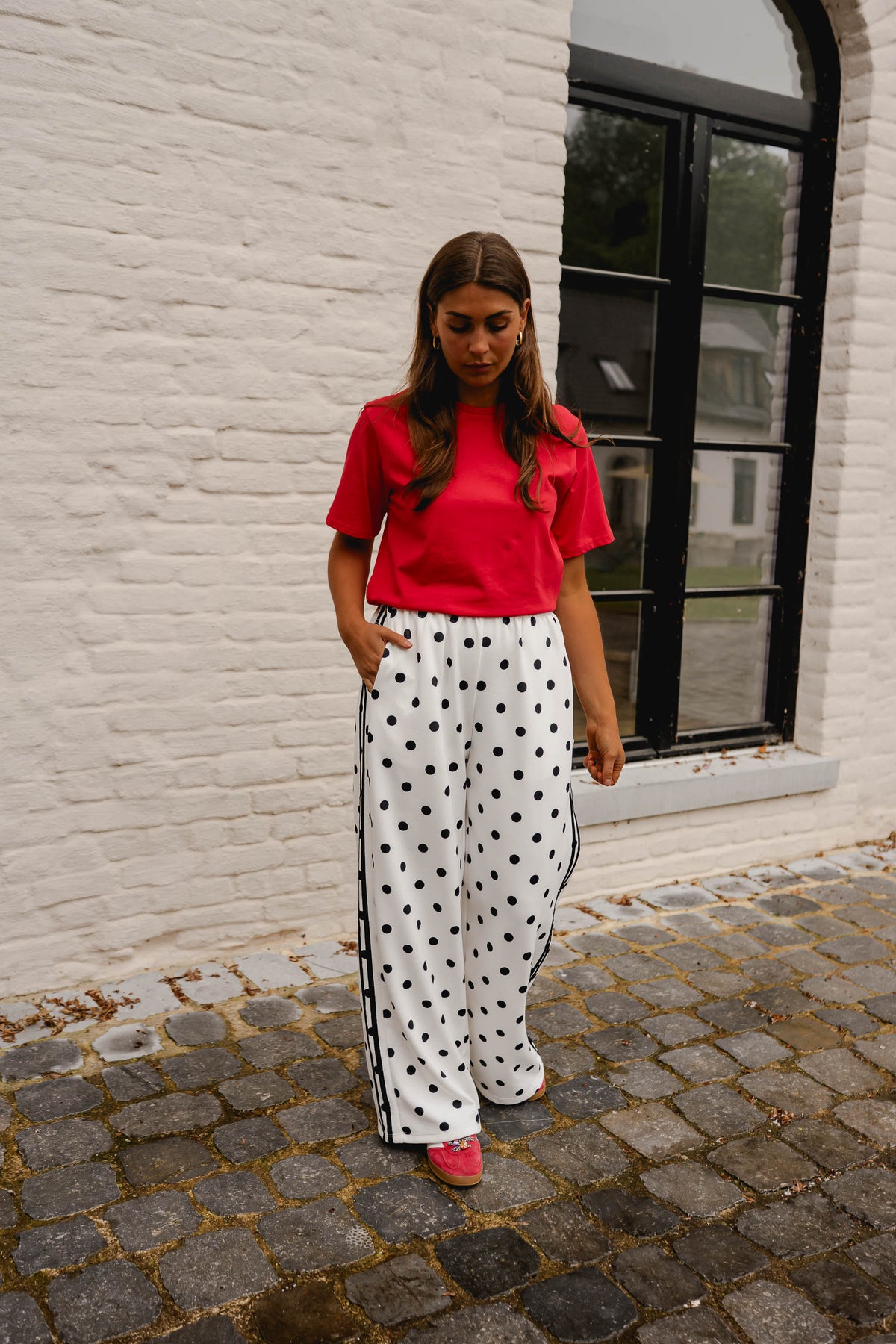 White Polka Dot Loosa Jogggers