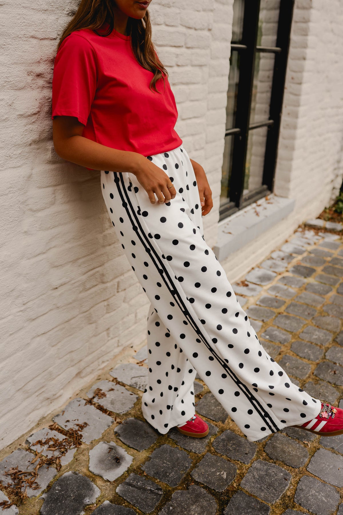 White Polka Dot Loosa Jogggers