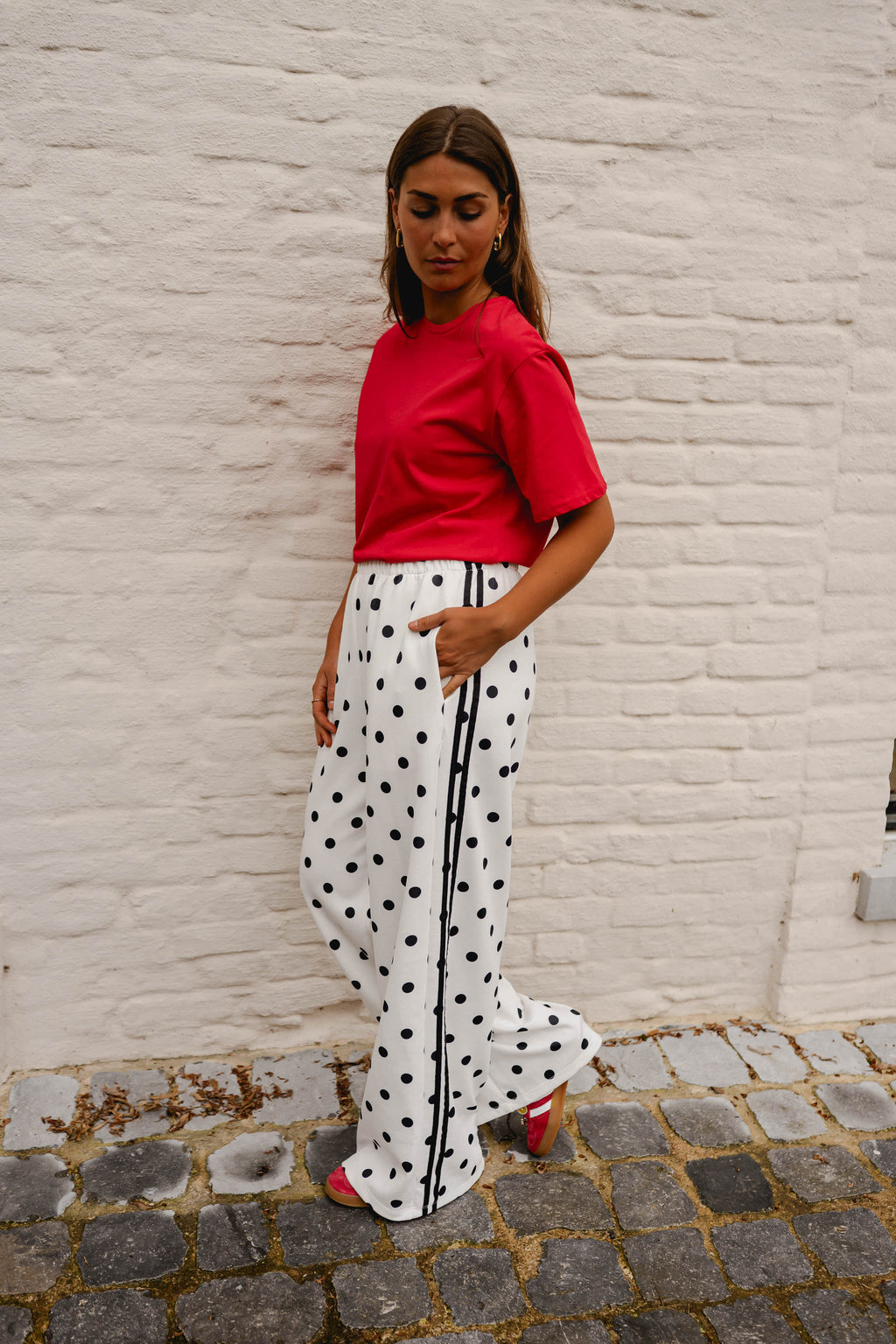 White Polka Dot Loosa Jogggers
