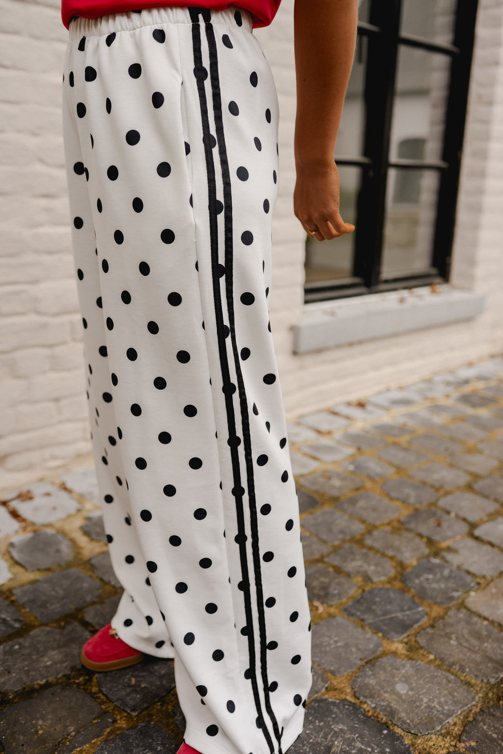 White Polka Dot Loosa Jogggers