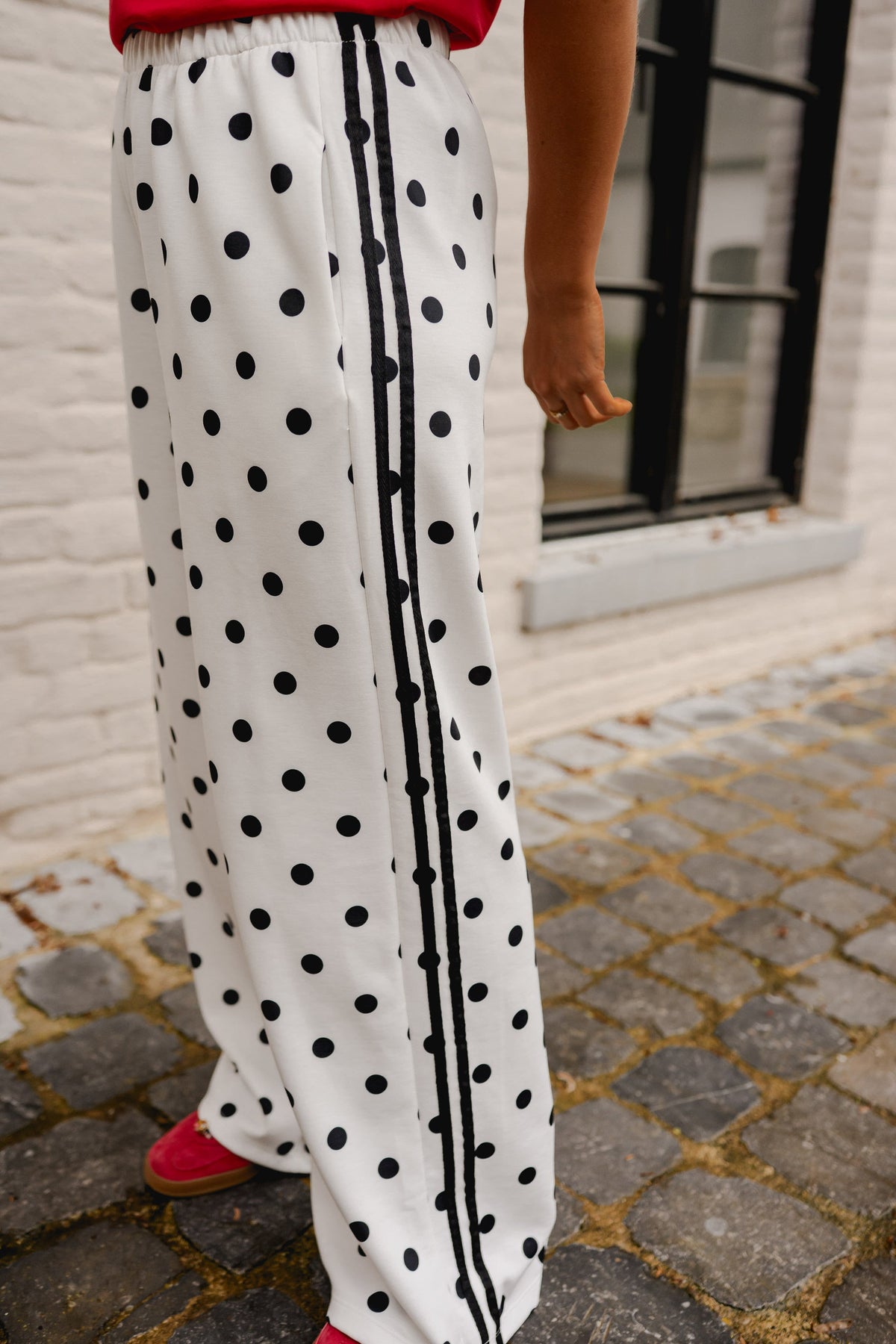 White Polka Dot Loosa Jogggers