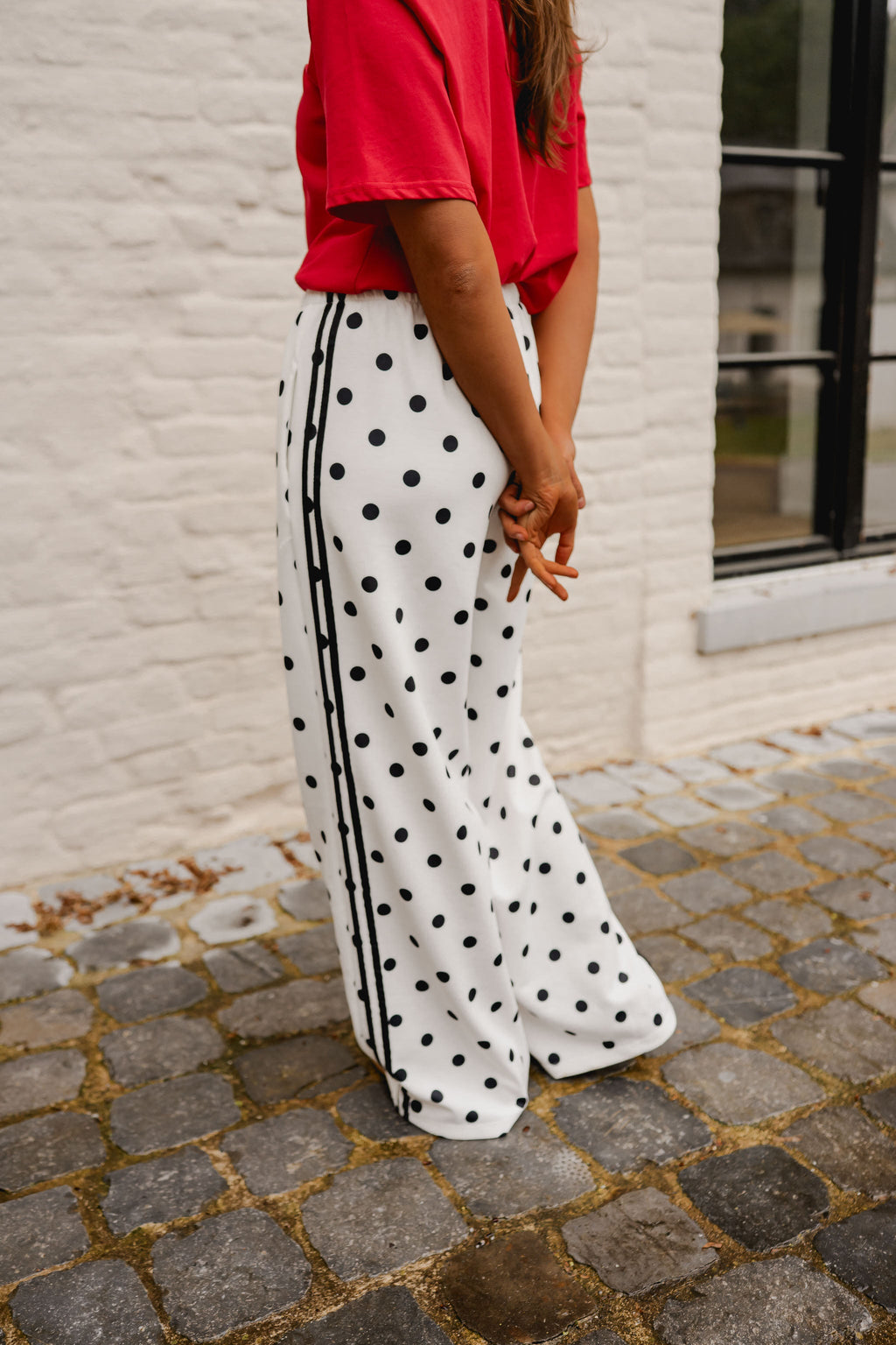 White Polka Dot Loosa Jogggers