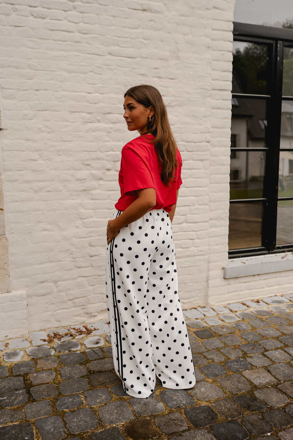 White Polka Dot Loosa Jogggers