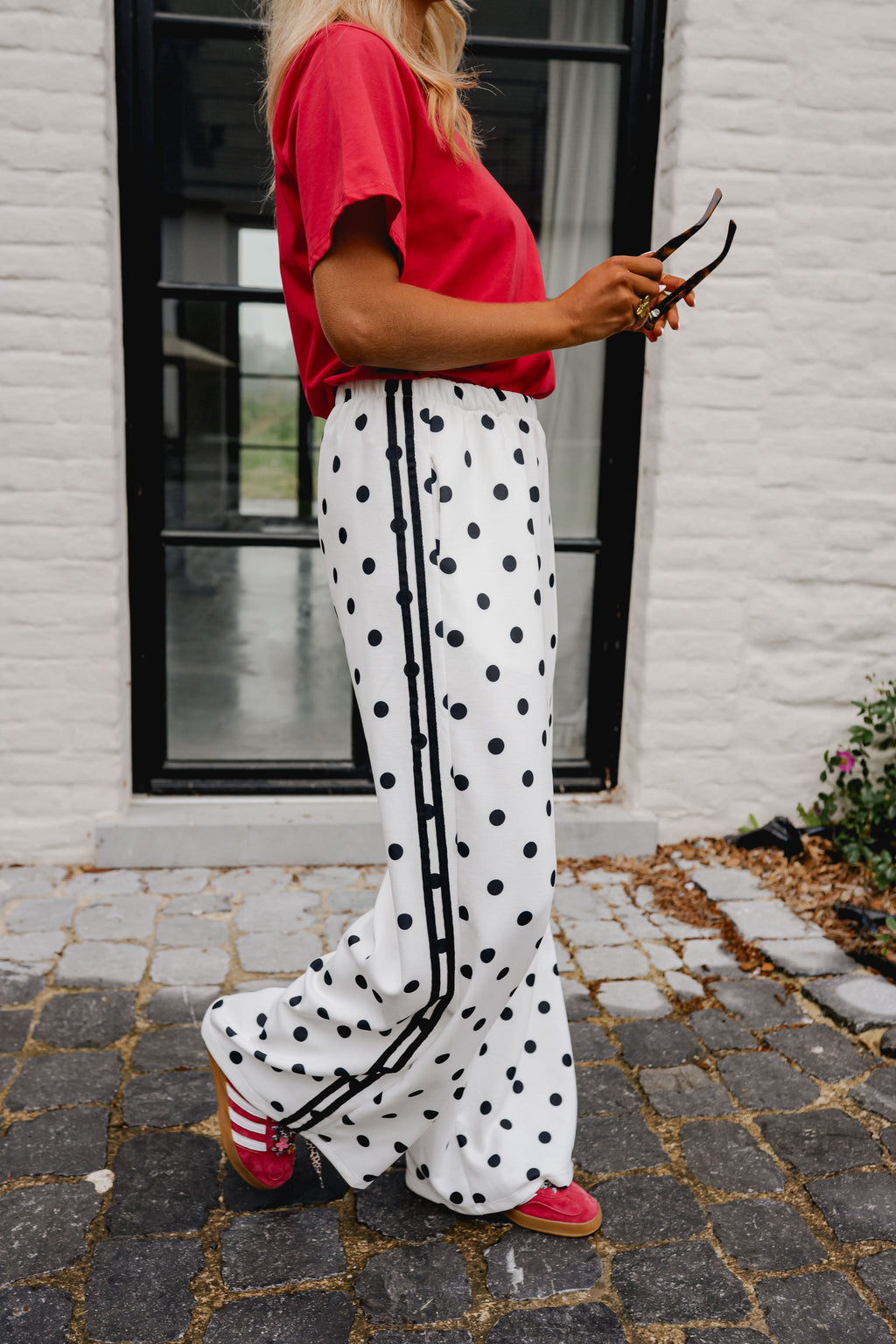 White Polka Dot Loosa Jogggers