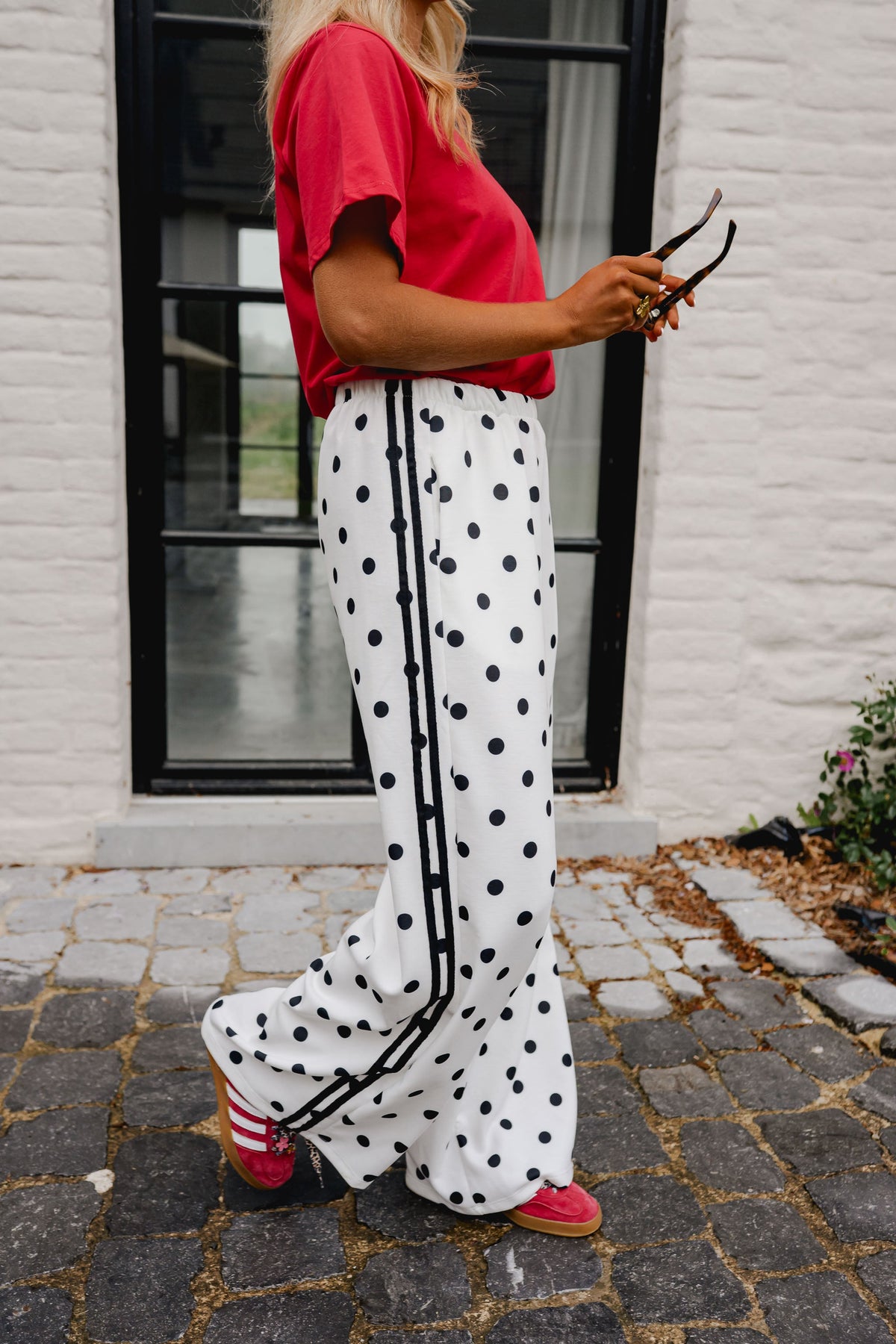 White Polka Dot Loosa Jogggers