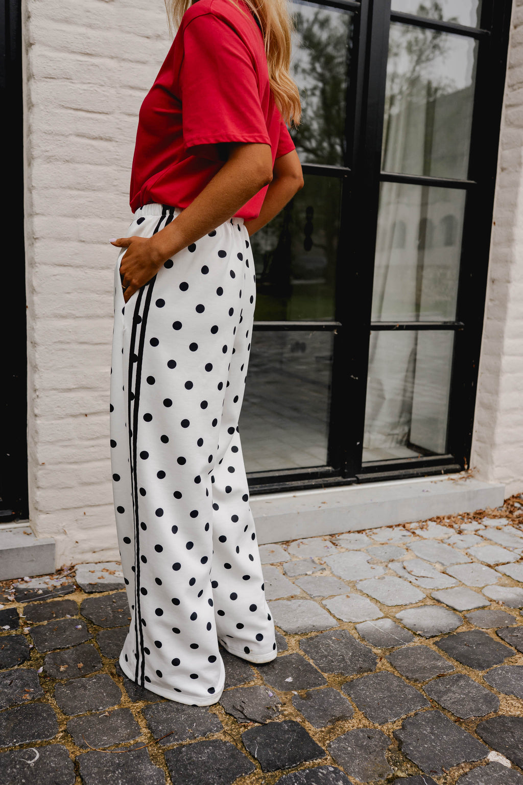 White Polka Dot Loosa Jogggers
