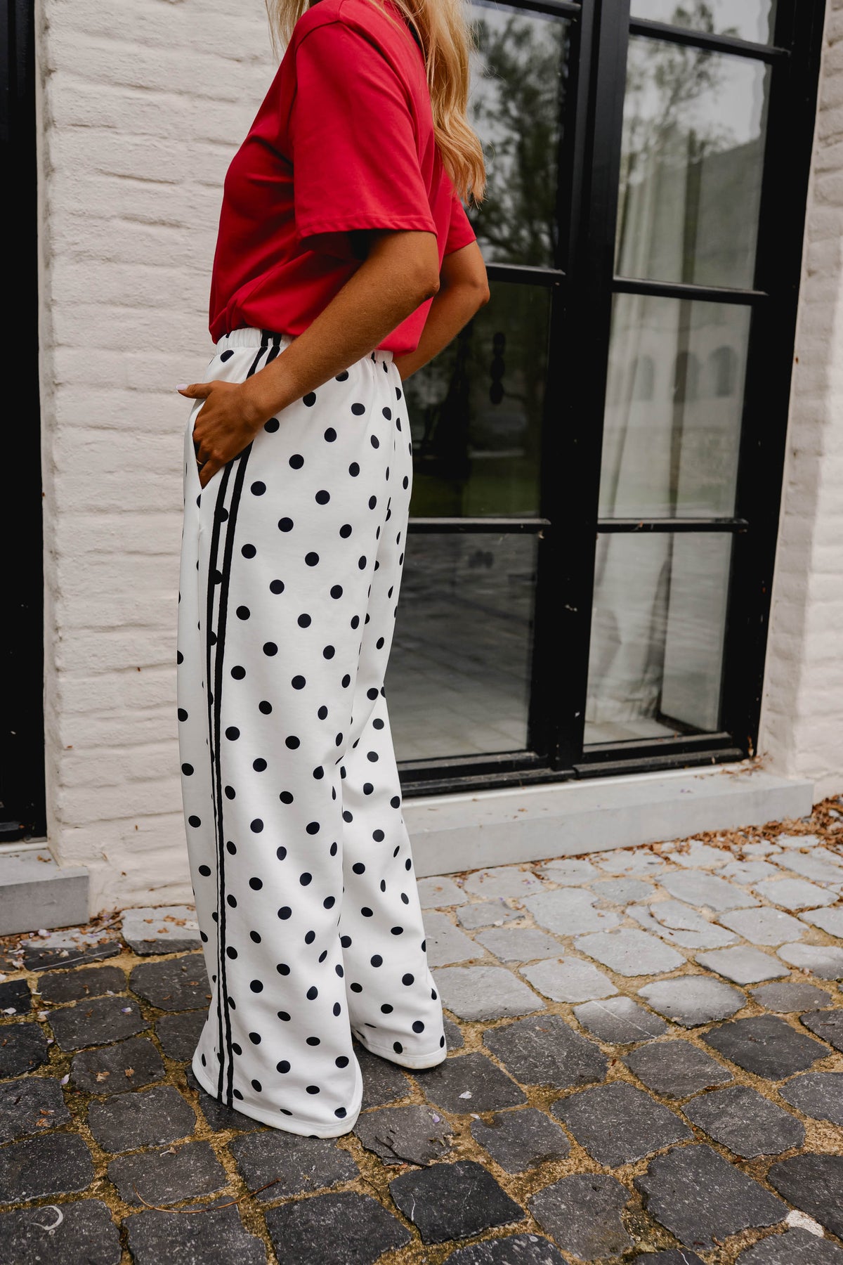 White Polka Dot Loosa Jogggers