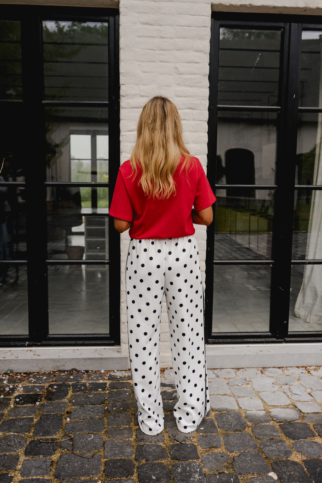 White Polka Dot Loosa Jogggers